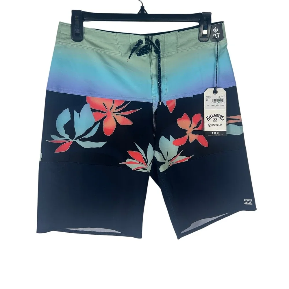 Billabong Tribong Pro Upcycler Mens Boardshorts Navy Floral Ombre Size 27 NEW